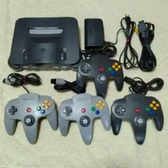 動作品　任天堂64本体セット　コントローラ4個付き