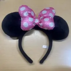 ミニーマウス カチューシャ 黒とピンク