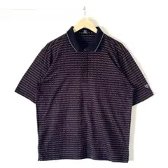 【美品】ナイキゴルフ 半袖ポロシャツ XL 黒 メンズ 総柄 ゴルフウェア 春夏