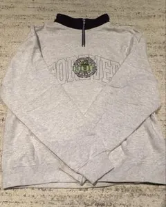 HUF ハフ スウェット M グレー 刺繍 ハーフジップ HUF FOREVER