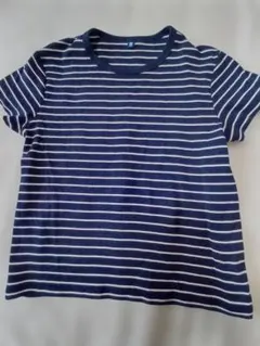 新品　ユニクロ ボーダー 半袖 Tシャツ ネイビー　１６０㎝のサムネイル