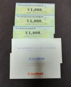 ビックカメラ 株主優待 3000円分