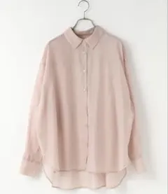【ローリーズファーム】シアーシャツＬＳ【ロング丈・ピンク】