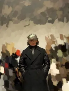 ハイネック&ダブルブレスト ロングコート