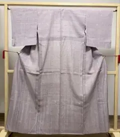 E5夏物 しょうざん 生紬 小花模様 薄紫 正絹 絵羽付下げ 薄物 絽 紗 着物のサムネイル