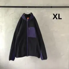 珍品 NIKE 切替フリースジャケット 黒×紫 XL THERMA-FIT