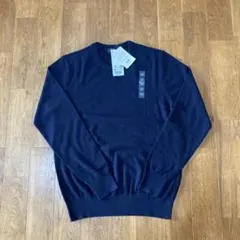 新品　ユニクロ　エクストラファイン　メリノクルーネック　セーター　ネイビー　XS