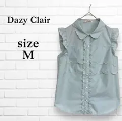 DazyClair　袖なし　フリル　シャツブラウス　サイズM　パステルのサムネイル