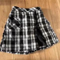 チェック柄ラップスタイルショートスカート　キュロット