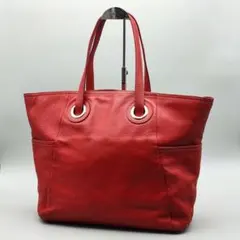 フルラ トートバッグ ショルダーバッグ 大容量 A4可 シボ革 本革 赤