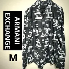 ARMANI EXCHANGE 長袖シャツ　モノクロ　Mサイズ　お買い得　美品