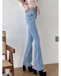 GRL ハイウエストフレアデニムパンツ