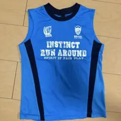 青色メッシュノースリーブTシャツ 120サイズ