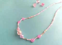 【手作り】春色ビーズネックレス｜大人かわいいシンプルアクセサリー