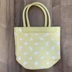 キタムラ ミニトートバッグ 犬柄 イエロー