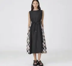アドーア】シアーチェック柄 ロングシャツワンピース - メルカリ