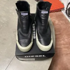 DIESEL ジップ付きレザー ハイカットスニーカー　26.5