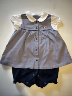 familiar ロンパース 70cm ネイビー チェックのサムネイル