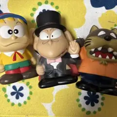 昭和レトロ 。藤子不二雄さん作品「怪物くん」ソフビ貯金箱 3体セット