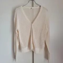 ユニクロ UNIQLO 透かし編みカーディガン 長そで