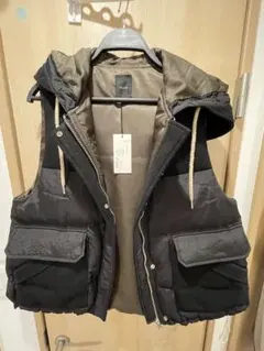 タグ付き Munich ミューニック ダウンタフタ×フラノダウンベスト