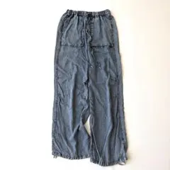シニカル♡人気　テンセルデニムベイカーパンツ　ドロスト　ブルーのサムネイル