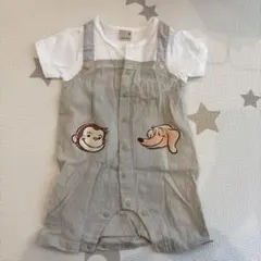 petit main 動物刺繍ロンパース 80サイズ