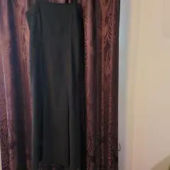 ブラックキャミソールロングワンピース