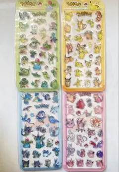 立体シール　ぷっくり　4枚セット ポケモン 3Dシール 硬いシール