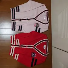 motherways カーディガン2点セット（ピンク・赤）