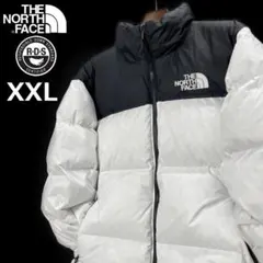ノースフェイス ダウンジャケット ヌプシ US限定(XXL)白 黒 190122