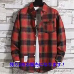 赤 チェック シャツ メンズ