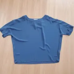 UNIQLO☆ユニクロ☆L☆レディース☆トップスブラウス☆薄手☆ブルー