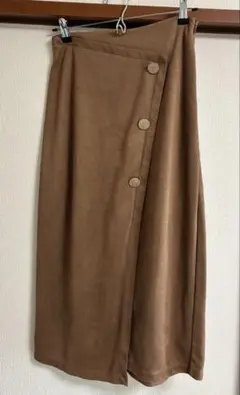 zara スエードタッチスリットタイトスカート ブラウン M
