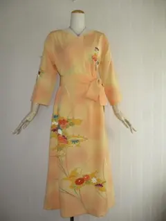 M～Lサイズ 訪問着からの着物リメイクドレスです 着丈121cm - メルカリ