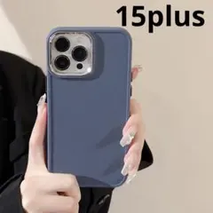 iPhone用ケース カバー ブルー 15plus