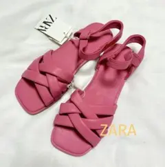 新品ZARA ザラ ピンクストラップ フラットサンダル miumiu marni