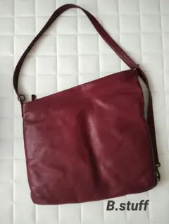 B.stuff　レザー バッグ 2way　ボルドー　赤のサムネイル