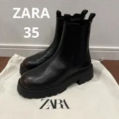 ZARA ザラ チャンキーチェルシーブーツ 39 25.3cm ブラック y2k - メルカリ