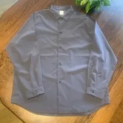 【新品未使用品】COEN グレー 長袖シャツ Ｌ自宅洗濯◎乾きやすい　伸縮性有り