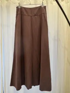 ミラオーウェン　ブラウン フレアスカート ロング丈