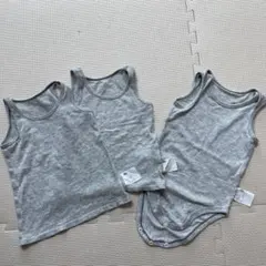 ベビー タンクトップ・ボディスーツ セット 90cm 80cm グレー