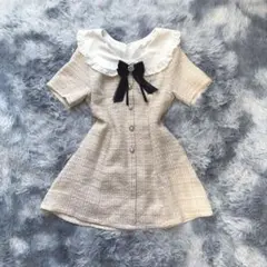 GRL フリル襟ツイードミニワンピース 量産型