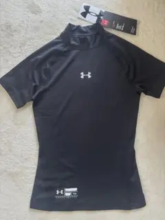 新品タグ付】アンダーアーマー ヒートギア YLG 150 コンプレッション半袖黒