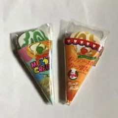 今だけ特価！過去レア　消しゴム　レトロ　クレープ　２個セット　レモン