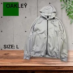 e1723☆OAKLEY フルジップ パーカー L グレー