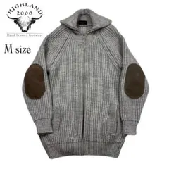 美品　希少　HIGHLAND 2000 グレー ニット セーター　エルボーパッチのサムネイル