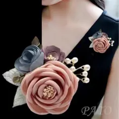 三色 フラワー コサージュ★ピンク★結婚式 懇親会 歓送迎会 お祝い お呼ばれ