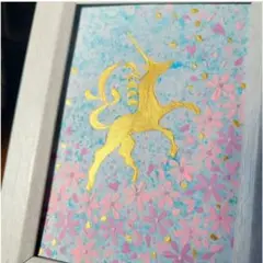A【水彩の空に駆ける】 開運絵画風水アート