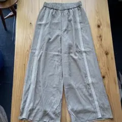 良品 Chez toi シェトワ レーヨンパンツ 異素材ライン ベージュ F